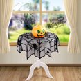 thumbnail image 6 of Halloween Tablecloth - Black Lace Spiderweb Table Cover，Polyester Lace Table Topper for Halloween Party Decorations(Round), 6 of 6