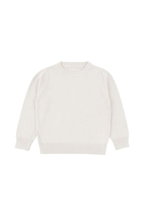 Toddler Boys Girls Knit Sweater Long Sleeve Crewneck Knitwear Thick Warm Pullover Tops Kids Fall Winter Clothes
