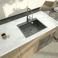 thumbnail image 2 of Logmey 28"x22 Drop in Stainless Steel Kitchen Sink Single Bowl Gunmetal Black with Drainer Top-mount  Sinks, 2 of 9
