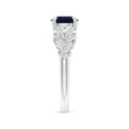 thumbnail image 4 of ANGARA Natural Nature Inspired Round 1.6 ct Blue Sapphire Leaf Shank Ring in 14K White Gold for Women (Size-7mm) | September Birthstone, Anniversary, Jewelry Gift for Women | Natural Sapphire Ring, 4 of 10
