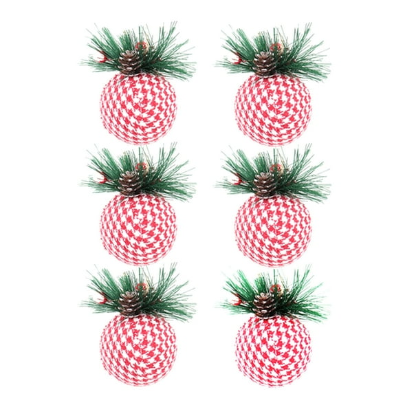 hirigin Rustic Christmas Ball Ornaments, Assorted Hanging Decorations Fabric Wrapped Baubles for Home