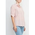 thumbnail image 3 of Adyson Parker Collared Button Down 2 Way Sleeve Pockets Multi Color Rayon Shirt-PINK / S, 3 of 10