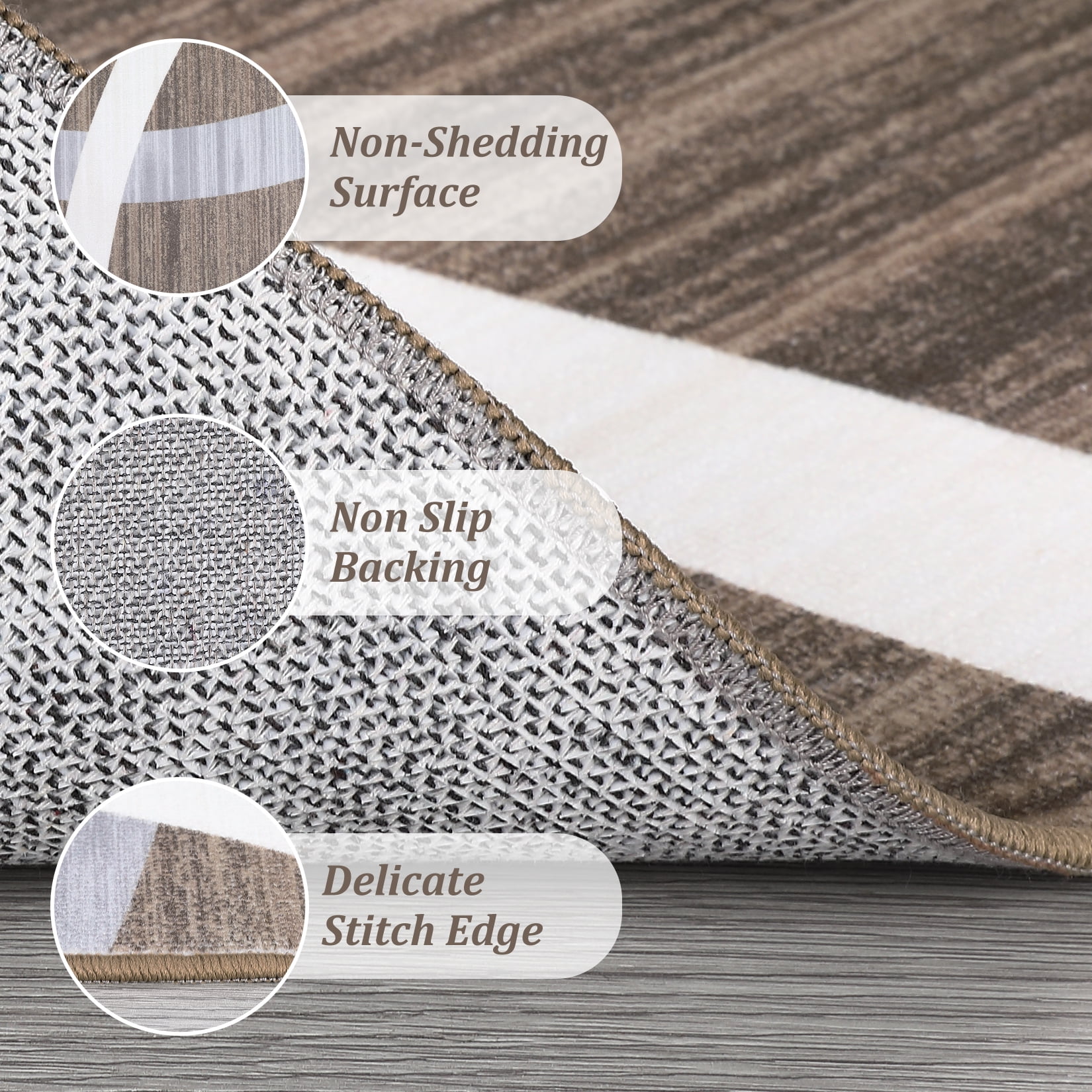 Haperlare Modern Washable Hallway Runner Rugs Circle Geometric Low Pile Soft Runner Rugs for Entryway Laundry Throw Rugs 2'x6' Brown Area Rugs
