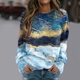 thumbnail image 2 of Women's Long Sleeve Sweatshirts Sparkly Graphic Print Round Neck Pullover Tops Fall Winter Casual Loose Fit Sweater Shirts, 2 of 5