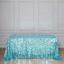 Efavormart 90X132" Turquoise Premium Big Payette Sparkly SEQUIN Rectangle Tablecloth For Wedding Banquet Party Kitchen Dining
