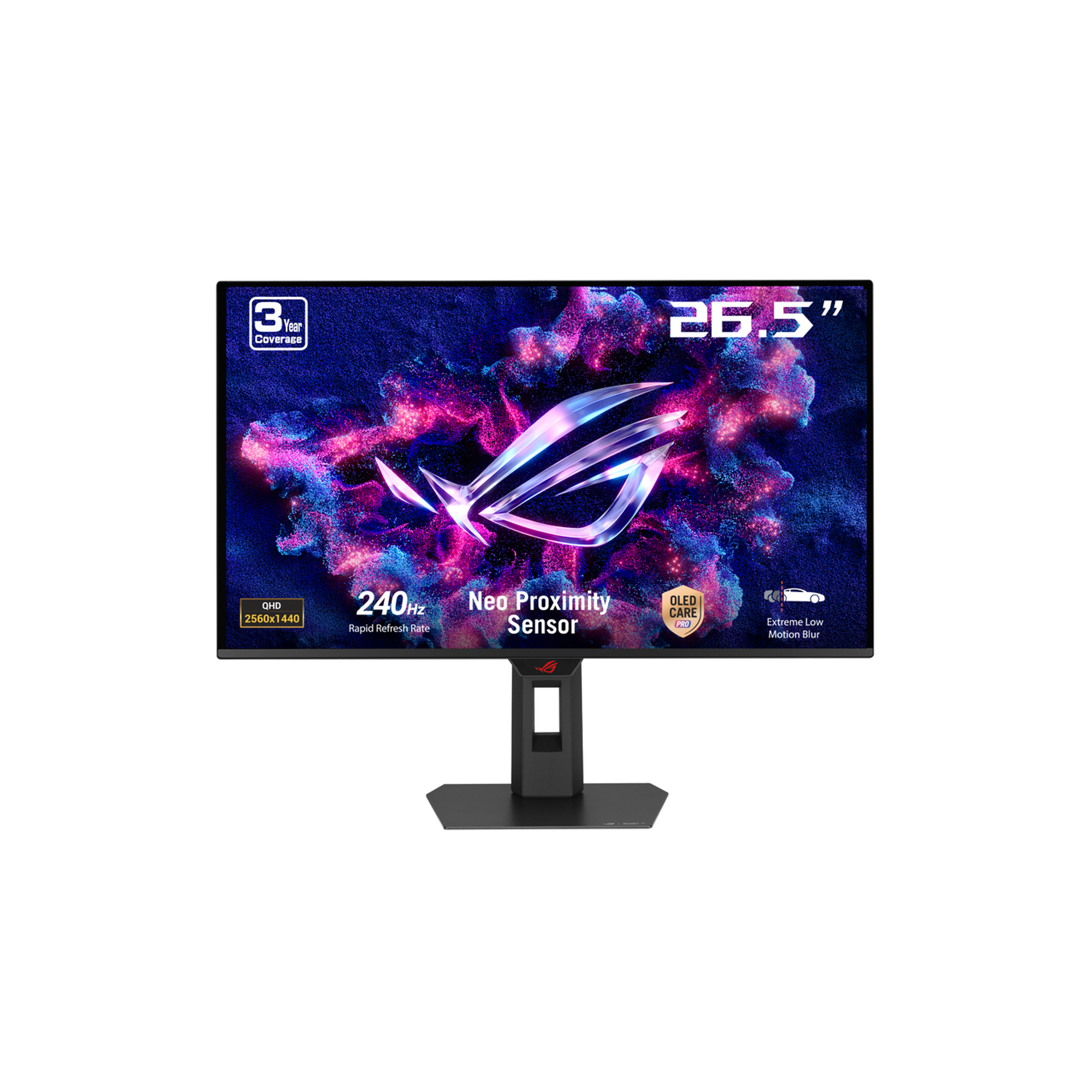 ASUS ROG Strix 27 inch QHD 2K 1440P 240Hz AMD FreeSync Premium Pro & G-Sync Compatible 0.03ms OLED Gaming Computer Monitor with Height Adjustable, Swivel, Pivot & Tilt Stand XG27AQDMES