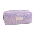 thumbnail image 2 of PYURTEP Pencil Case Glittery Rhombus Pattern Pencil Pouch Large Capacity Pencil Bag Portable Zipper Pouch for Stationery, School, Office, 2 of 7
