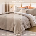 thumbnail image 2 of Sasttie Queen Comforter Set Dark Linen, 3 Piece Solid Bedding for All Seasons, Soft and Breathable Down Alternative Bed Set with 2 Pillowshams, 2 of 9