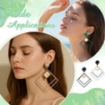 thumbnail image 4 of 1set 4 Pairs 4 Colors Alloy Dangle Stud Earrings Rhombus Golden Mixed Color 49x34mm 1pair/color, 4 of 5