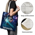 thumbnail image 3 of WondLa Bolso de tela con estampado de lienzo para mujer, bolsa de compras reutilizable y estética, con cremallera interior, regalo para mujer,40*45cm., 3 of 6