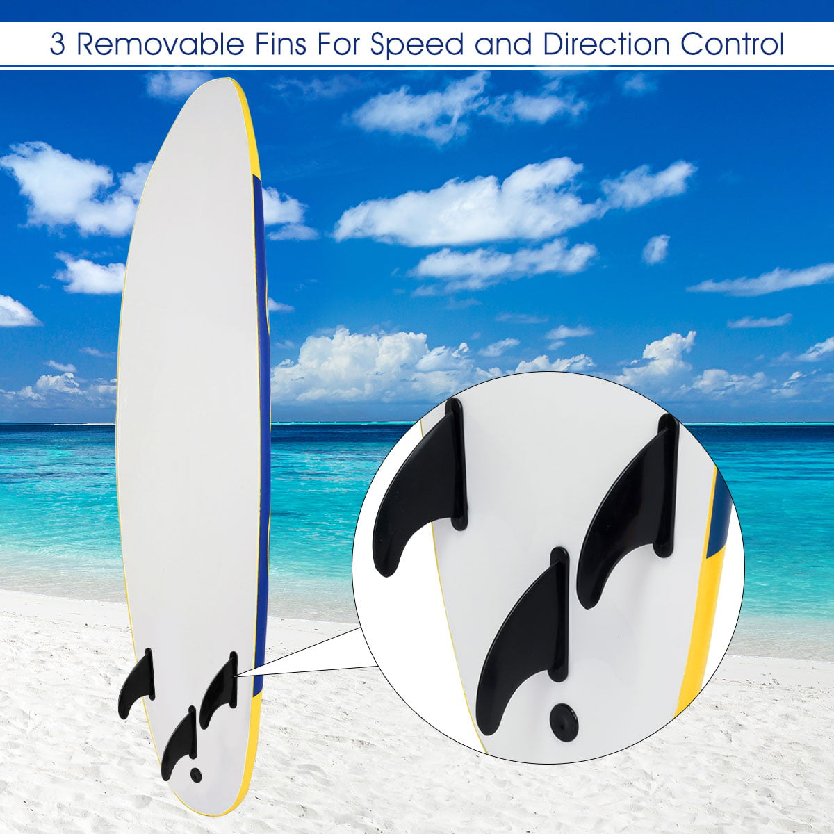 6' Surfboard Surf Foamie Boards Surfing Beach Ocean Body Boarding 3 Colors