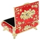 thumbnail image 4 of Emoshayoga Caja de Joyería Vintage, Caja de Baratija de Terciopelo Suave, Resistente, Duradera, Ampliamente Utilizada, Estilo Vintage para Anillos para Baratija para Joyería(Rojo Dorado), 4 of 5
