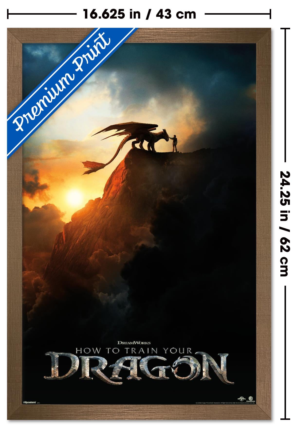 How To Train Your Dragon (2025) - Teaser One Sheet Wall Poster, 14.725" x 22.375" Framed