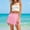 Pink, variant on Elvqul Summer Skirt for Women Elastic Waisted Mini Skirts Tiered Black Womens Short Skirts Solid
