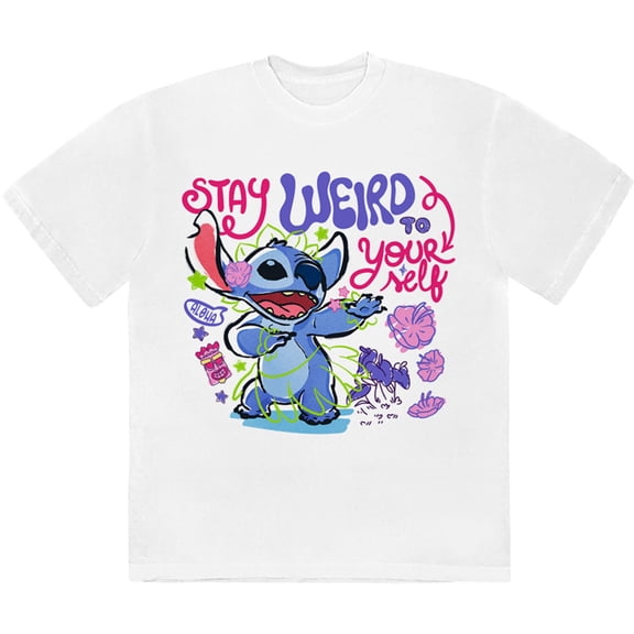 Disney Unisex T-Shirt Lilo & Stitch - Stay Weird To Yourself (White)