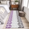 thumbnail image 5 of Area Rug 2x6ft Geometric Chevron Purple Carpets Indoor Floor Area Mat Washable Entrance Mat Rugs for Living Room Dining Room Kitchen Bedroom, White Stripes Sofa Throw Carpet, 5 of 9