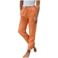 thumbnail image 6 of Gibobby Pants Women, Fleece Sweatpants Drawstring Lounge Straight Leg Comfy PJ Soft Pajama Joggers with Pockets(Orange,4XL), 6 of 6