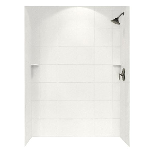 swan solid surface 96'' x 62'' x 36'' three panel shower wall