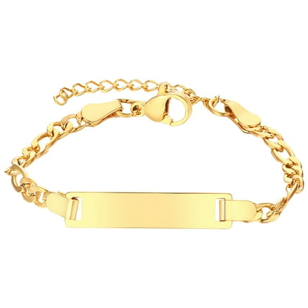 UPGRATOR Blank Bracelets Adjustable Golden Stainless Steel 1Pack 5.9X0.98X0.24In