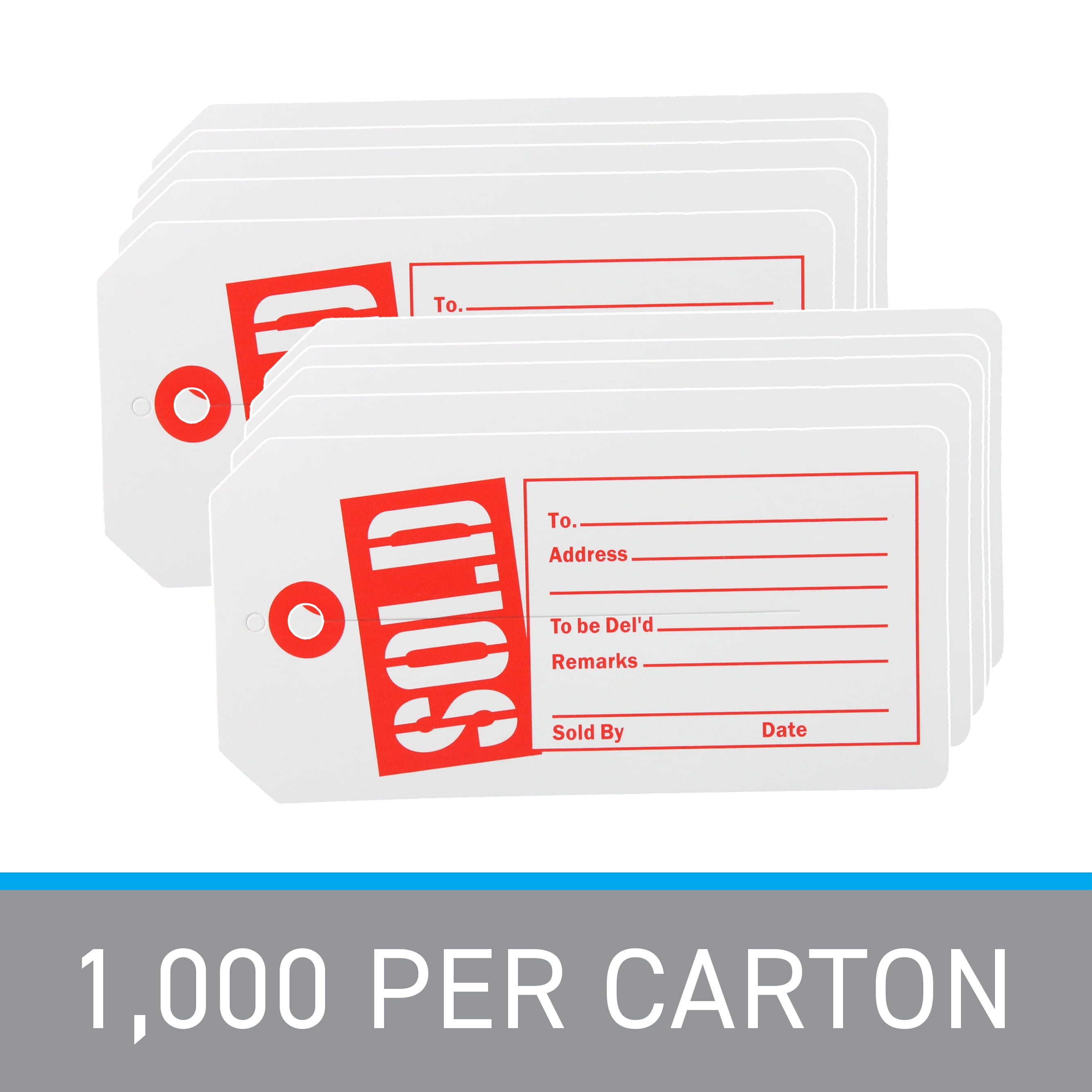 SSWBasics Red/White Sold Slit Tags (2-3/8"W x 4-3/4"H ) - Box of 1000