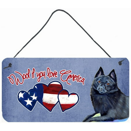 Caroline's Treasures Woof if you love America Schipperke by Lyn Cook Painting Print Plaque