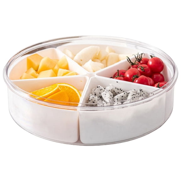 BQBQERT Multisectional Serving Tray with Lid Candy Serving Plate Fruit Display Plate Fruit Storage Bowl for Organized Snacks