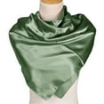 thumbnail image 2 of 35 Inch Satin Head Scarves Large Vintage Square Scarf Silk Feeling Satin Hair Wrapping Scarves for Women Girls - Military Green, 2 of 5