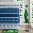 thumbnail image 5 of Shower Curtain, Minimalist Gradient Blue White Stripes Waterproof Shower Curtain Set with Hooks for Bathroom Showers,Stalls and Bathtubs,60x72In Ombre Abstract Art, 5 of 9