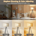 thumbnail image 3 of Yamyone 59" Modern Dimmable Black Metal Tripod Floor Lamp with Beige Drum, 3 of 7