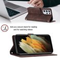 thumbnail image 6 of Tarise Phone Case for Samsung Galaxy S21 Ultra, Premium PU Leather Card Holder Wrist Strap Magnetic Closure Flip Stand Function TPU Interior Book Cover for Samsung S21 Ultra 5G Wallet Case, Brown, 6 of 7