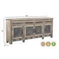 thumbnail image 5 of Taran Designs Isabella 4-drawer 4-door Solid Wood Sideboard in Beige/Black, 5 of 5