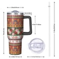 thumbnail image 2 of 40oz Pioneer Flower Floral Print Pattern Insulated Tumbler with Handle, BPA-Free Leak Proof Lid and Straws, Double Wall Vacuum, Hot 12h/Cold 34h, 2 of 6