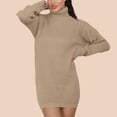 thumbnail image 1 of Gspmoly Robe pour Femmes, Robe en Tricot Ample à Col à Revers Uni à Manches Longues Grande Taille en Laine pour Aînées, Robes de Soirée pour Femmes jusqu'à 60 % de Rabais, 1 of 8