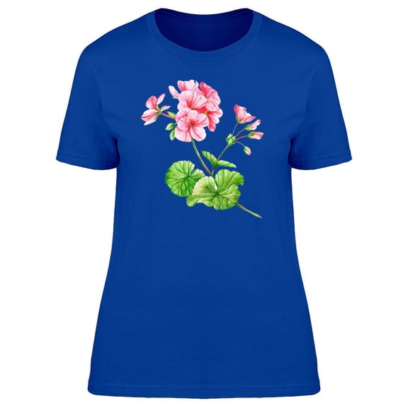 Geranium Flower Watercolor T-Shirt Women -Image by Shutterstock, Female x-Large