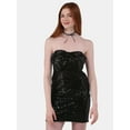 thumbnail image 3 of No Boundaries Oversized Bow Mini Sequin Dress, Women's and Women’s Plus, 3 of 4