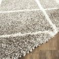 thumbnail image 4 of SAFAVIEH Hudson Amias Geometric Shag Area Rug, Grey/Ivory, 9' x 9' Round, 4 of 9