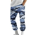 thumbnail image 5 of JURANMO Mens Relaxed Fit Cargo Pants Fashion Camo Print Straight Sweatpants Casual Lightweight Outdoor Hiking Jogger Pant with Pockets Light Blue XL Summer Clearance Prime, 5 of 8