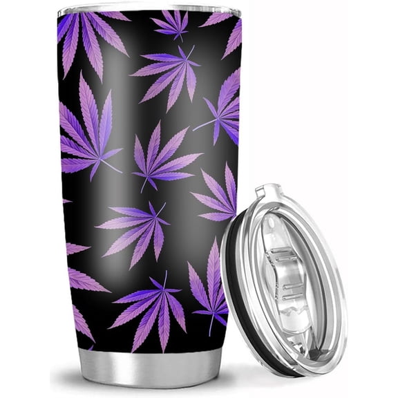 Ganja Marijuana Weed 20 Oz Tumbler Cup with Lid - Funny Gifts for Men Women - Festival Birthday Gifts for Dad Mom - Insulated Travel Coffee Mug