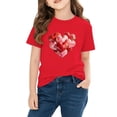 thumbnail image 4 of Xdegoge Kids Girls Heart Cluster T-Shirt, Shiny Red and Pink Hearts for Valentine’s Day, Stylish Outfit for Babies to Teens 3-10Y, 4 of 9