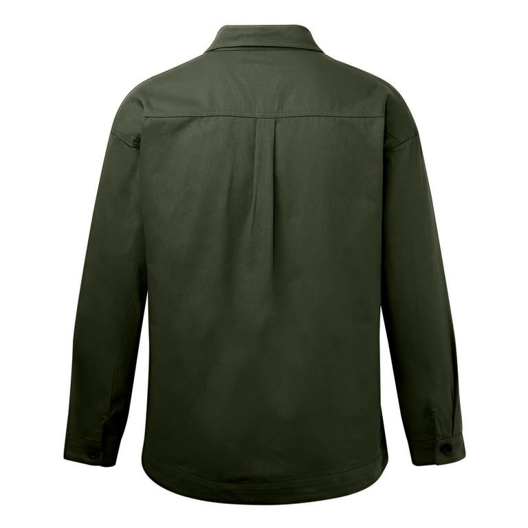Jackets Tops For Men Casual Retro Slim Fit Button Down Pockets