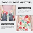 thumbnail image 6 of Pioneer Flower Floral Print Pattern Apron-Garden Aprons for Women with Pockets-Cotton Linen Waterproof Kitchen Cooking Gardening Aprons Adjustable for Kitchen,Cooking,BBQ and Salon 33x27 Inch, 6 of 7