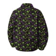 thumbnail image 5 of GrmtClth Retro Mens Halloween Jack O Lantern Trucker Jacket Long Sleeve Snap Buttons Relaxed Cut Halloween Travel Outerwear Dark Purple 3XL, 5 of 6