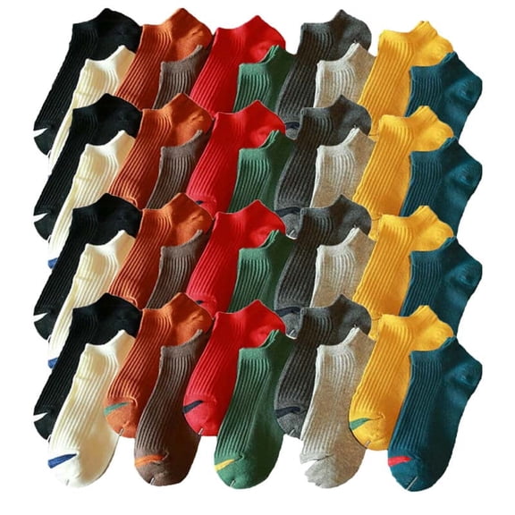 20 Pairs - Men's thin sweat-absorbing breathable sports shallow comfortable invisible socks - 10 Colors