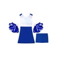 thumbnail image 5 of TiaoBug Kids Girls Sequin Cheerleading Costume Dress Shorts Pom Poms Cheer Leader Uniform, 5 of 7