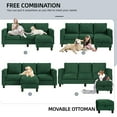 thumbnail image 5 of Convertible Sectional Sofa Couch,3 Seat L Shaped Couches with Storage Function Ottoman,Modern Linen Convertible Sectionals Sofas with Armrest Reversible Chaise,Small Spaces Sofa (Green), 5 of 6