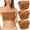 Coffee, variant on 3Pcs Women Non Padded Strapless Convertible Bandeau Sports Bra - Lace Spandex, Elastic Fit, Strapless Tube Top for Yoga/Party/Summer