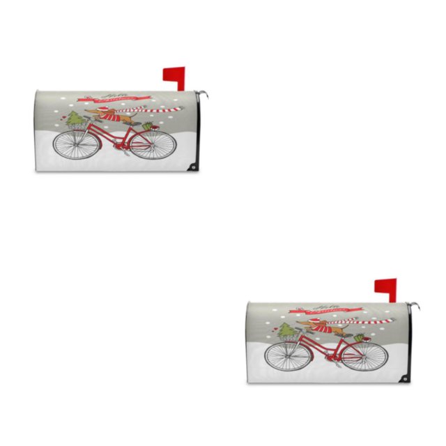 relayinert Add Holiday Cheer To Mailbox Christmas Deer Pattern Sleeve Easy To Couch Cover YTYH2309039 2Set