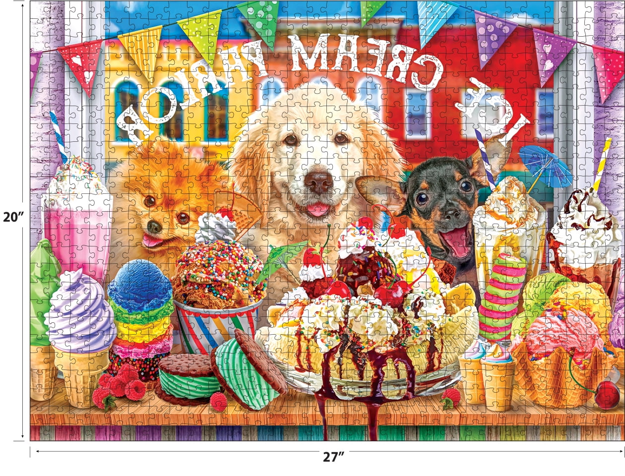 Cra-Z-Art Kodak 1000-Piece Ice Cream Parlor Pups Jigsaw Puzzle
