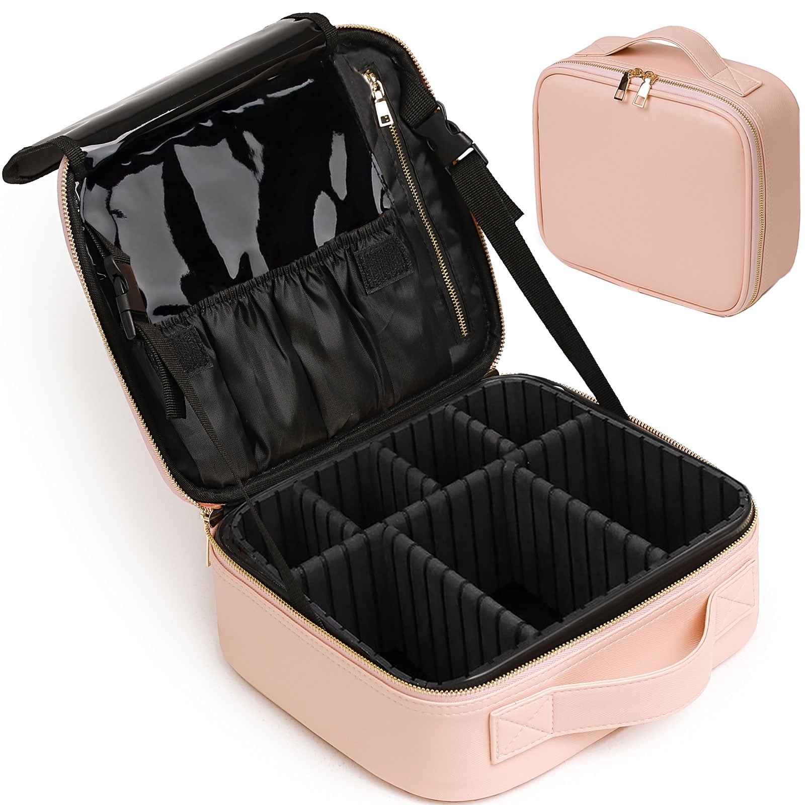 Travel Makeup Bag Large Cosmetic Bag Makeup Case Organizer with DIY