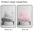 thumbnail image 6 of HELLHERO Pink Leaf Print Armless Accent Chair Cover, Elastic Bottom Trendy Armless Accent Chair Protector for Living Room Conferences, 6 of 8